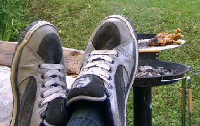 Schuhe mit Huhn